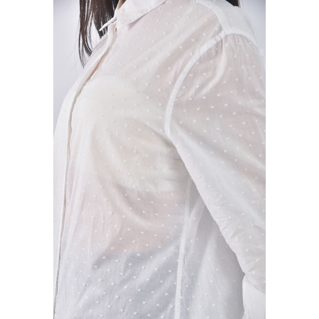 (L) gap質感點點白色長袖上衣二手衣, , large