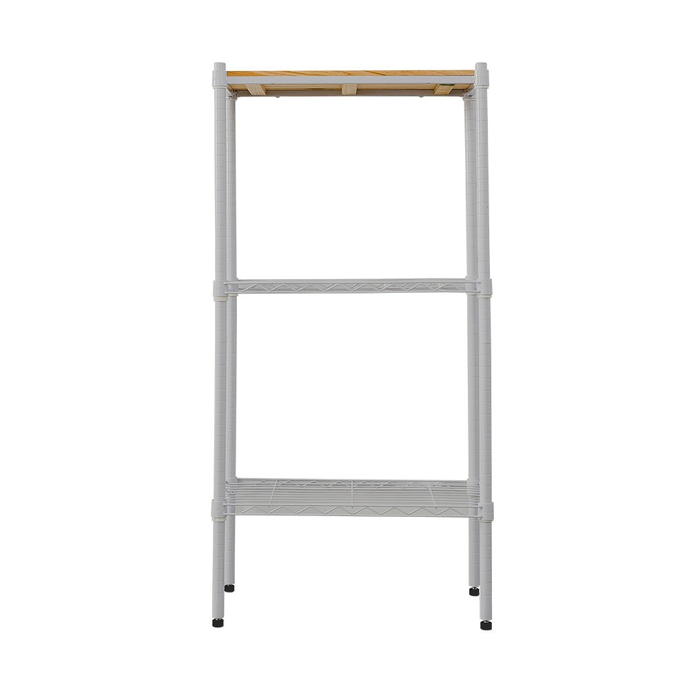 【Y HOUSE】60x30x120cm pine wood three-layer storage rack rack iron rack - painted white, , large