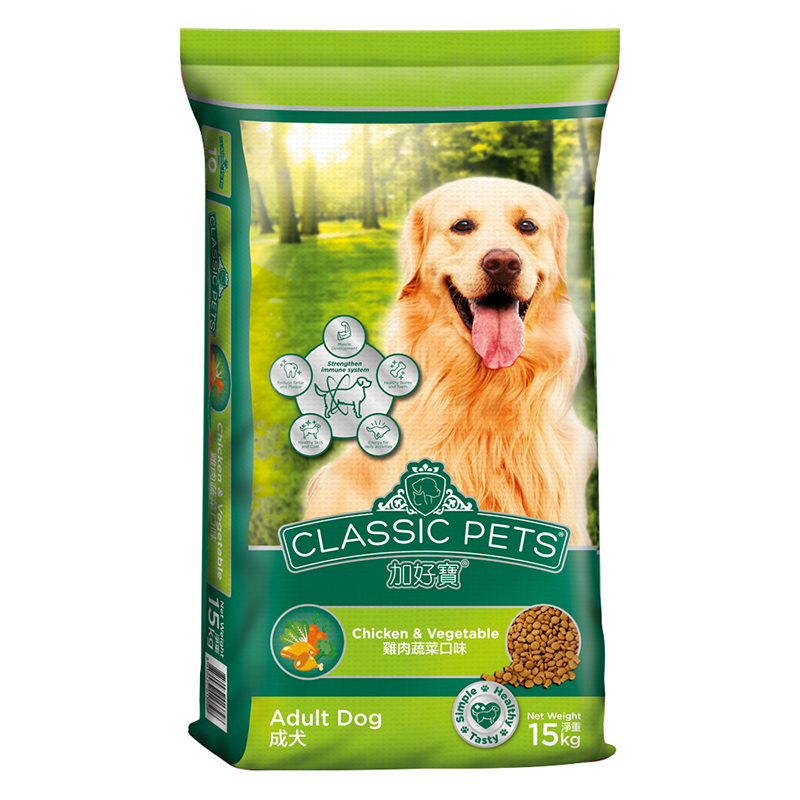 【Classic Pets 加好寶】經典成犬乾糧15kg-雞肉蔬菜口味