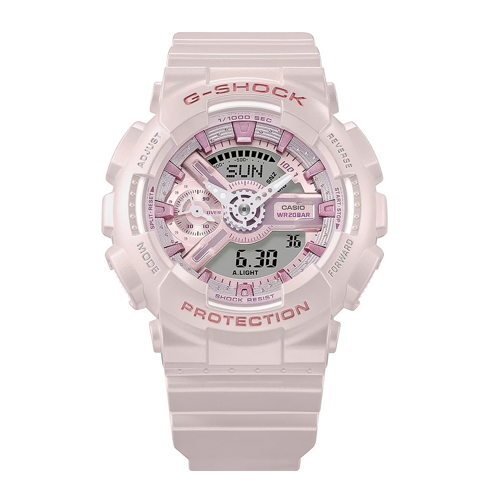 CASIO 卡西歐 G-SHOCK 珠光系列 粉彩運動女錶 手錶 GMA-S110ST-4A, , large