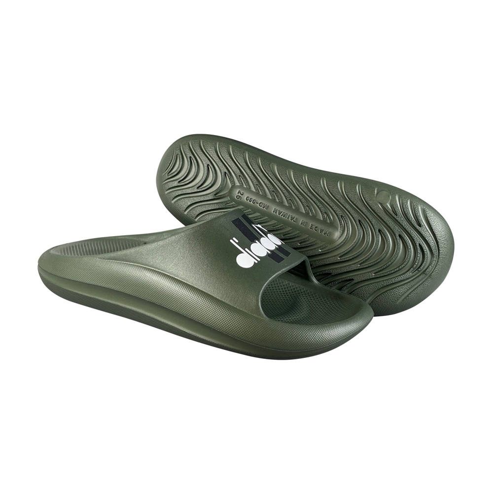 DIADORA迪亞多那 休閒舒壓拖鞋 MIT台灣製造 男鞋 居家 戶外 一體成型 EVA 足弓支撐 排水 止滑 黑 綠, , large