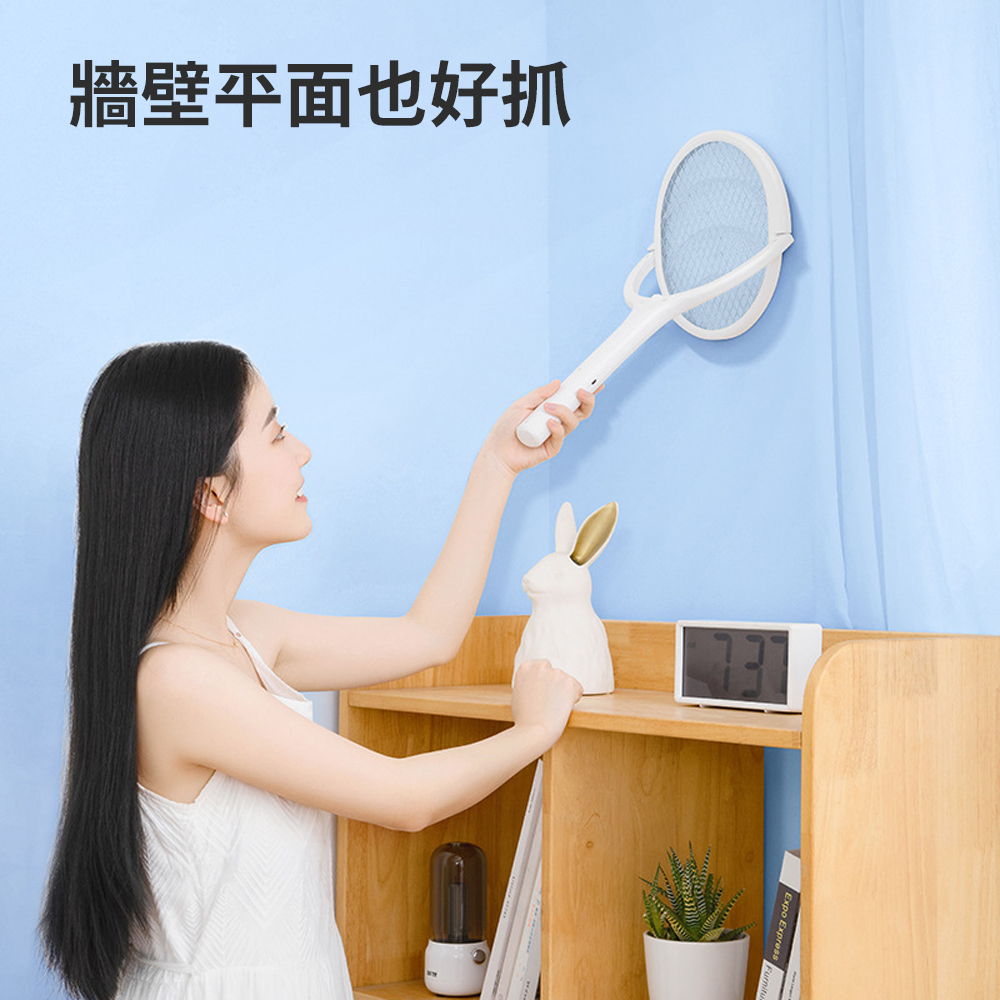 任意揮【90度轉向 電蚊拍 捕蚊燈】無死角滅蚊 牆面 斜角 充電式 輕鬆殺 登革熱 家用 旅館 飯店 除紋 壁掛 直立, , large