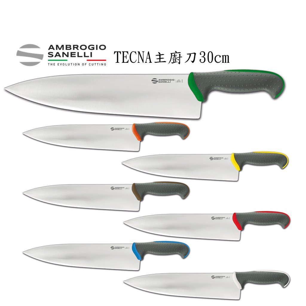蓋瑞廚物【SANELLI 義大利製 TECNA 主廚刀 30cm】止滑柄 廚房刀 調理刀 廚刀 主廚刀 西式主廚刀 30, , large