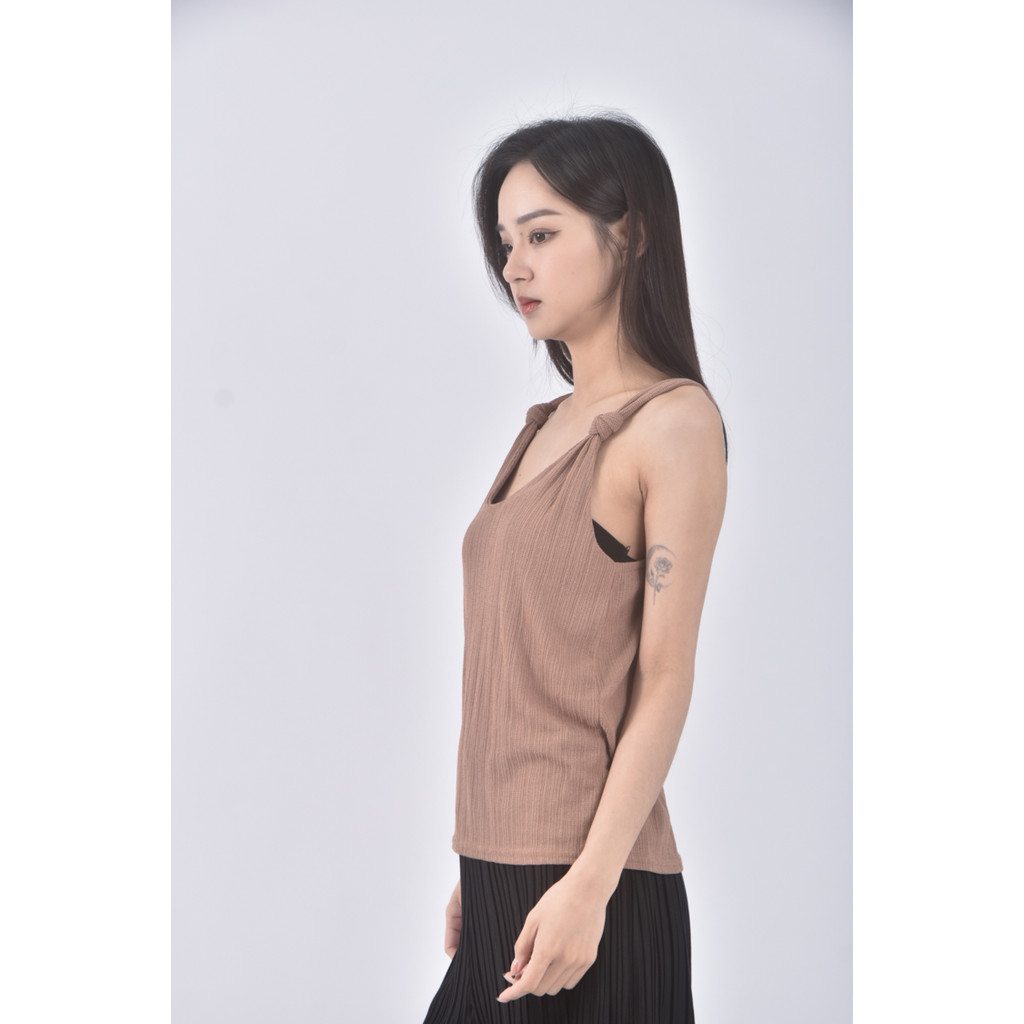 (S) rosygold韓牌質感吊帶棕色上衣二手衣, , large