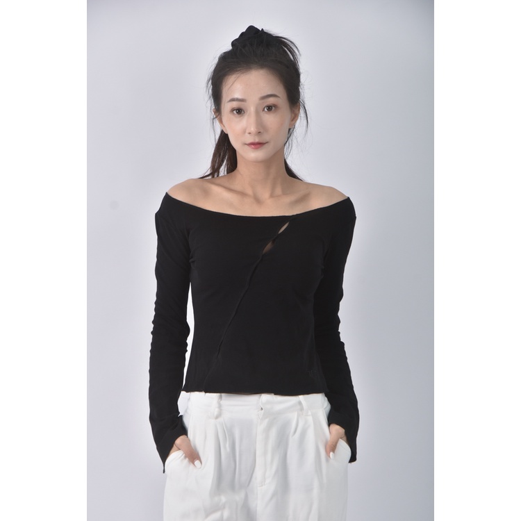 (S) 【安于晴Charlene私服】質感棉質白色長袖上衣二手衣, , large