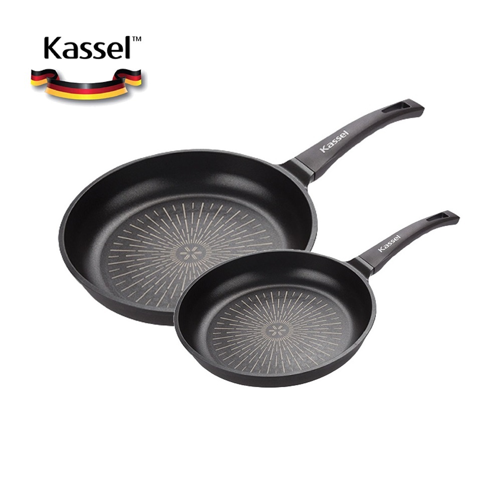 Kassel 鑽石超導熱不沾平底雙鍋組-30cm+26cm(瓦斯爐、IH爐可用鍋、不挑爐具), , large