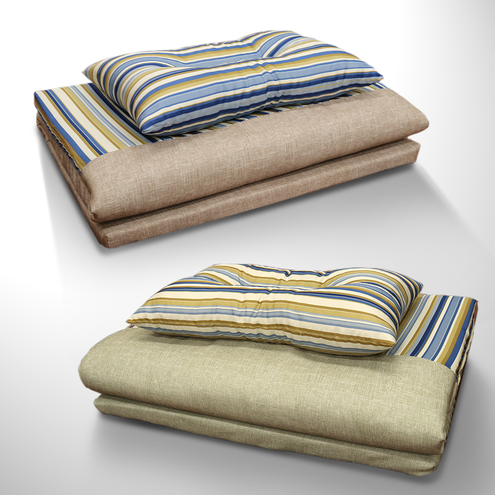 [台客嚴選] 地中海風簡約舒適單人床墊附枕-綠色 可拆洗 台灣製 學生床墊 單人床墊 摺疊墊 記憶枕, 綠色, large