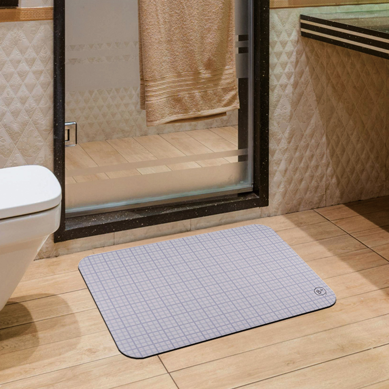 【Monster】B+ Soft Diatomaceous Earth Absorbent Mat (60x40cm) &ndash; Gray Plaid, , large