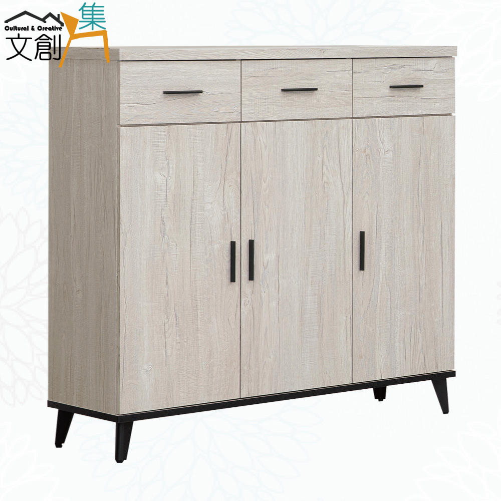 【文創集】凱曼4尺三門三抽鞋櫃(客約商品), , large