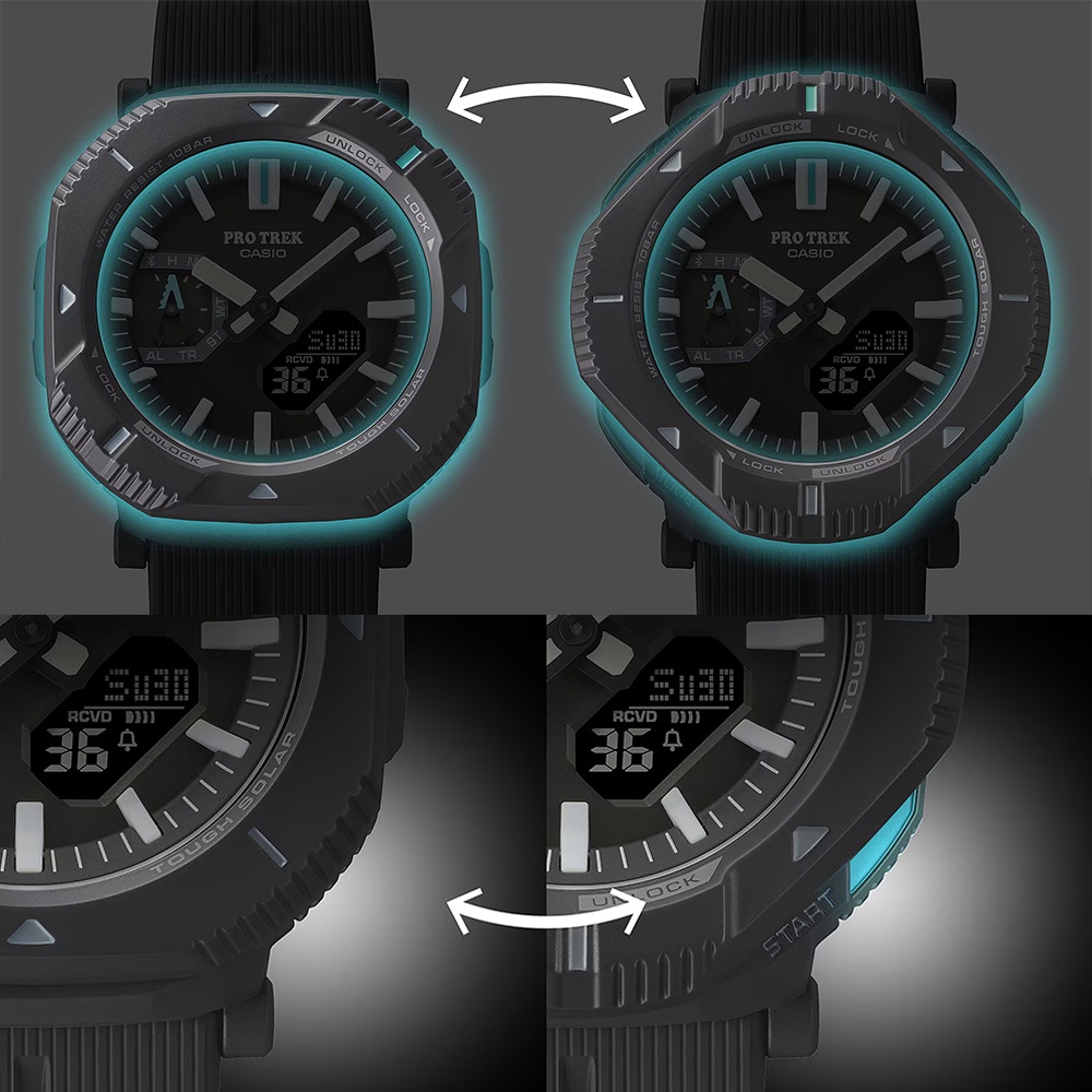 CASIO 卡西歐 PROTREK 戶外登山錶 太陽能藍芽手錶 旋轉錶圈切換造型 PRJ-B001-1, , large