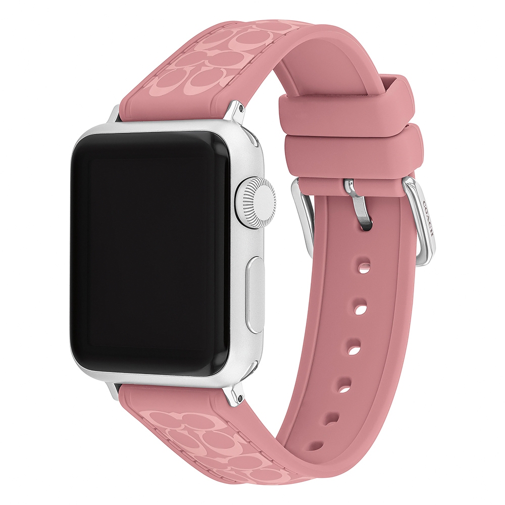 COACH Apple Watch 錶帶 38/40/41mm 適用 矽膠錶帶- 粉紅色(不含手錶), , large