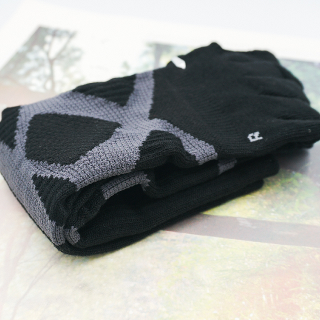 [Kaimei Cotton Industry] 2 pairs set high tube/black green MIT made in Taiwan elastic bandage type toe socks, , large