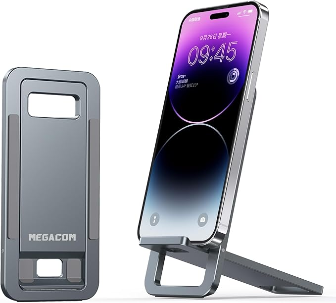 megacom Foldable Aluminum Adjustable Cell Phone Stand