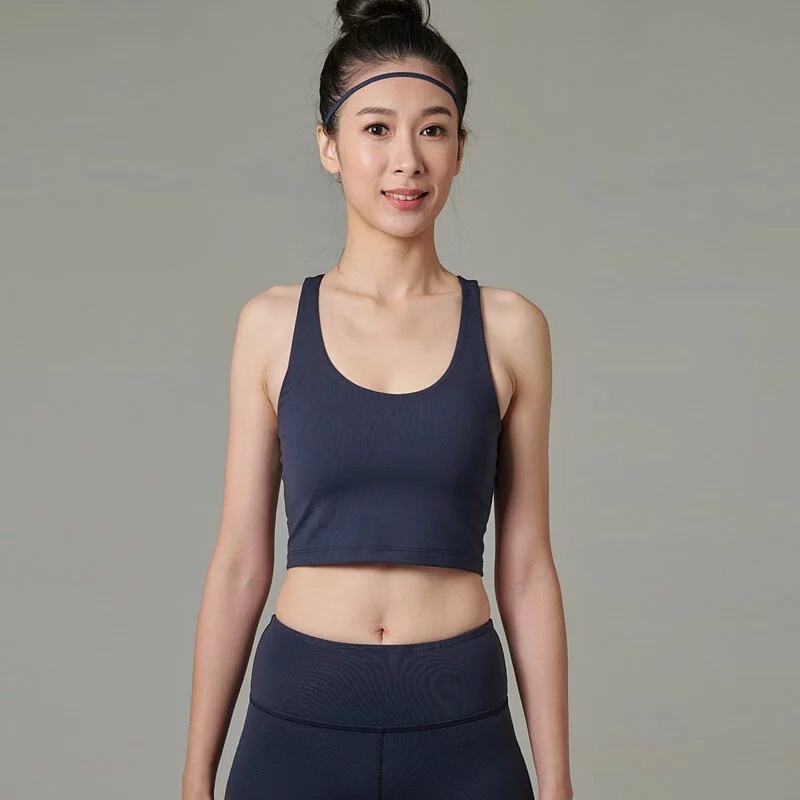 YOGA FLOW Brook Tank - 雙材質拼接上衣 - 深邃藍 Indigo, , large