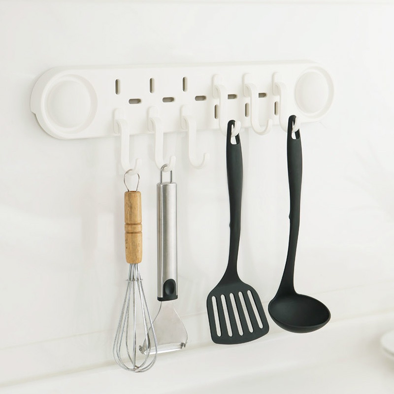 【收納精靈】RT-A8002 六入掛勾組 居家廚房 掛勾 內附無痕膠片-白色, , large