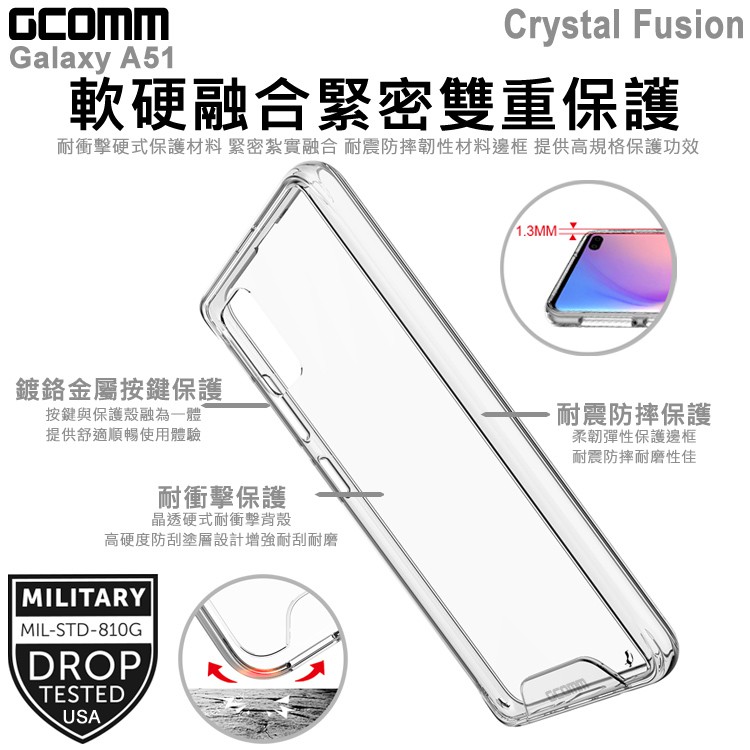 GCOMM Galaxy A51 4G 晶透軍規防摔殼 Crystal Fusion, , large