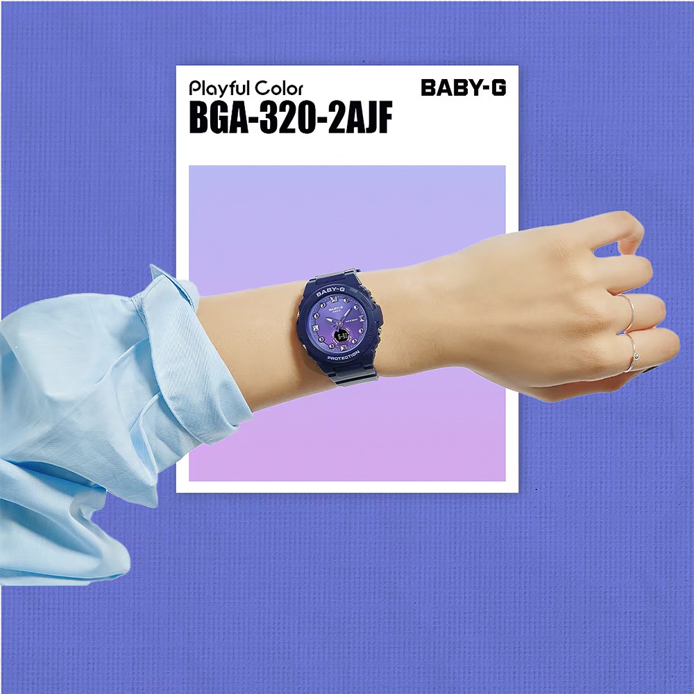 CASIO 卡西歐 BABY-G 冬日漸層女錶 手錶 BGA-320-2A, , large