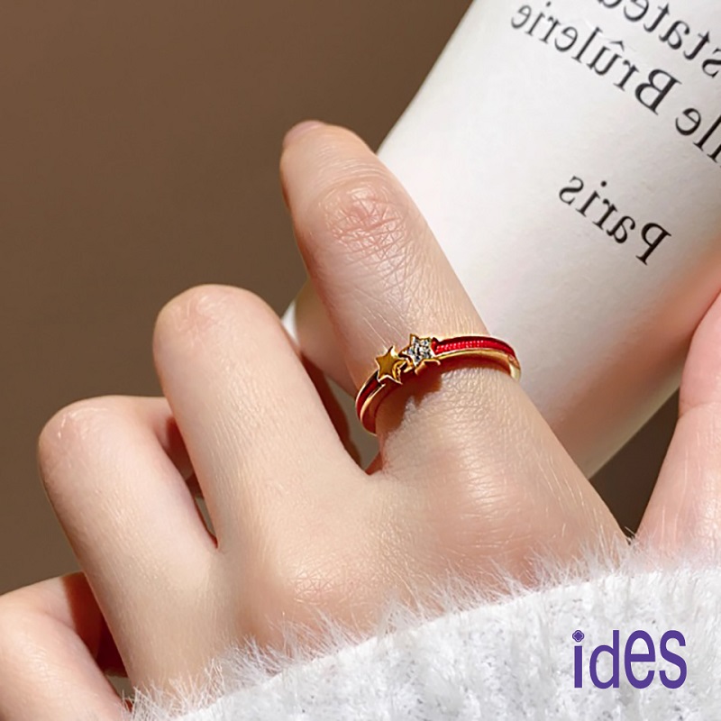 [ides愛蒂思] 輕珠寶時尚設計都會系列戒指/紅繩無敵星星, , large