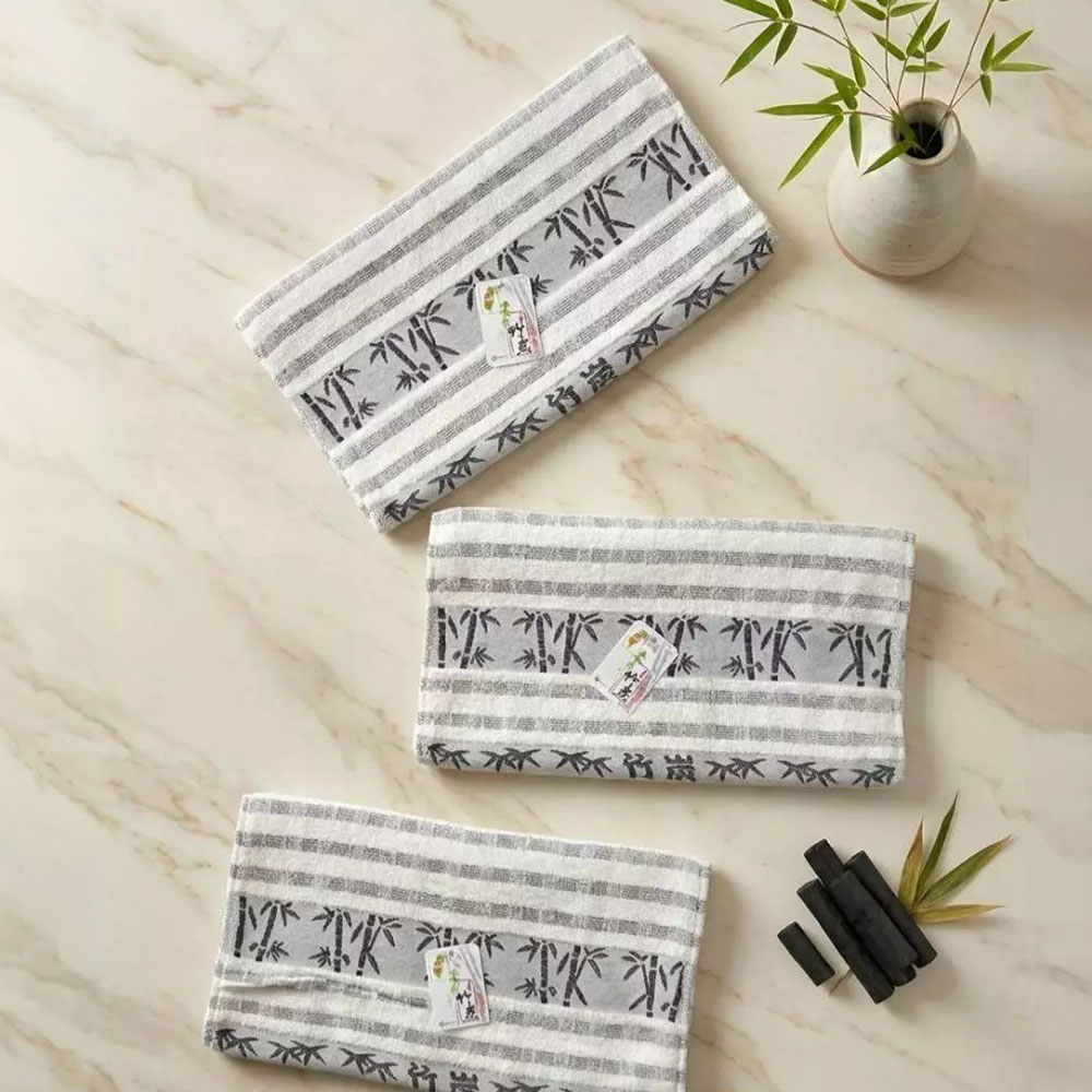 [Kaimei Cotton] MIT made in Taiwan 24 taels of top quality combed cotton antibacterial and deodorizing pure cotton bamboo charcoal towels, , large