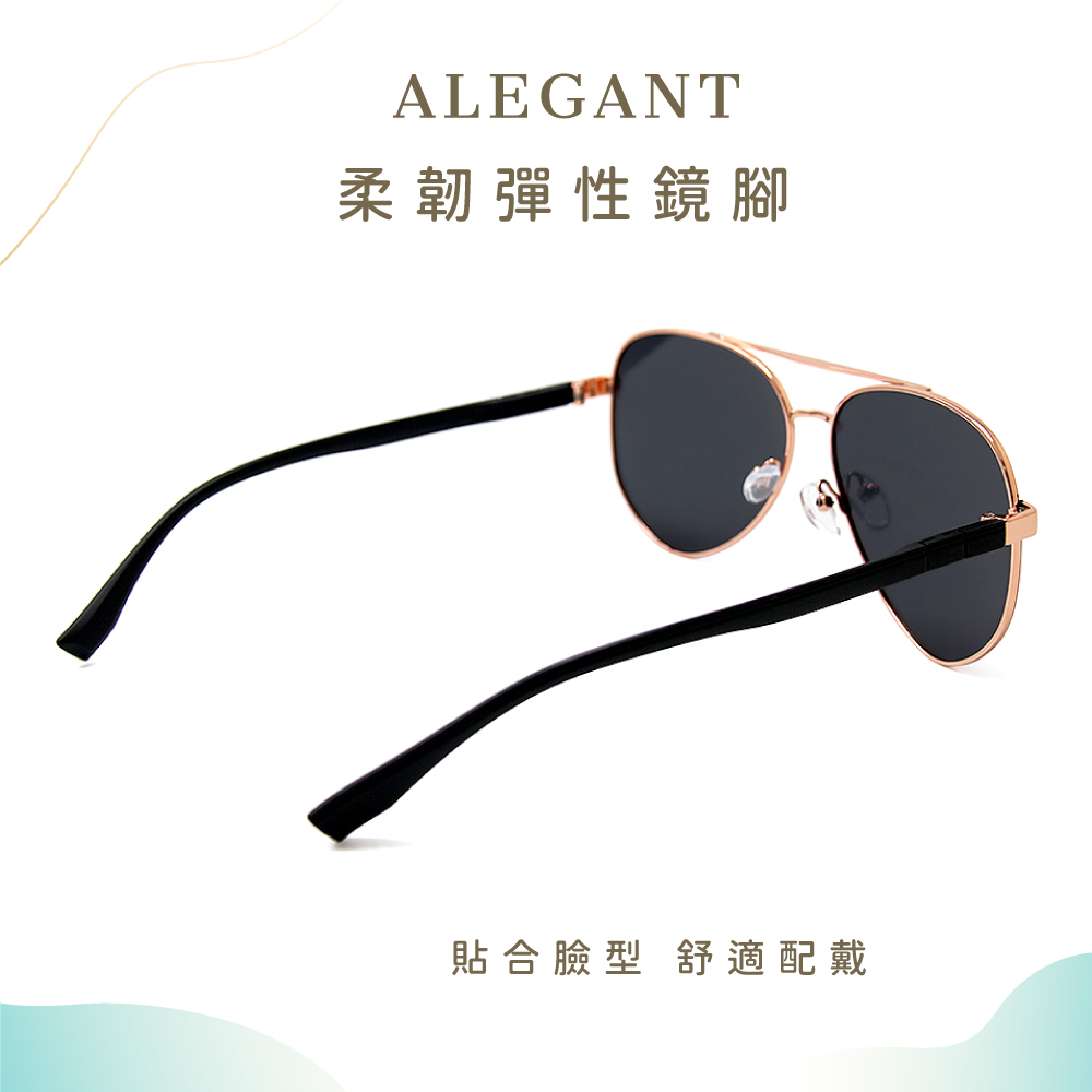 儒雅紳士深曜灰飛官寶麗來偏光墨鏡/UV400太陽眼鏡〔ALEGANT〕, , large