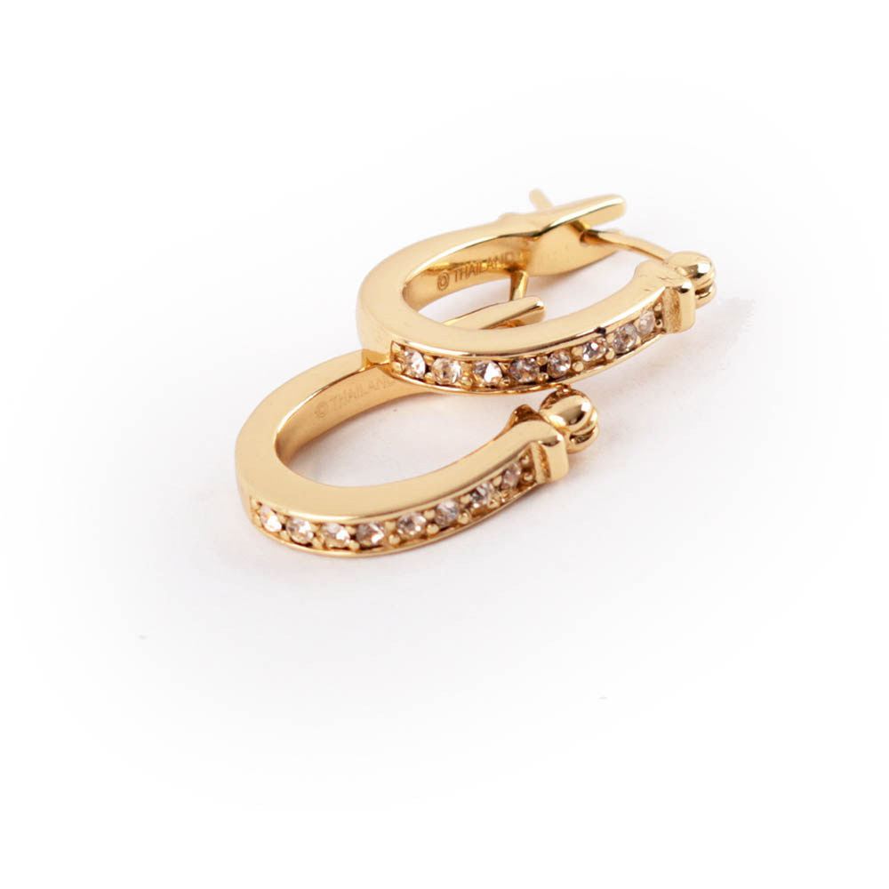 COACH C Logo 圓圈耳針式耳環(金色), , large