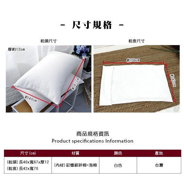 [台客嚴選] 舒柔記憶枕 台灣製 #可拆洗枕套-記憶枕, , large