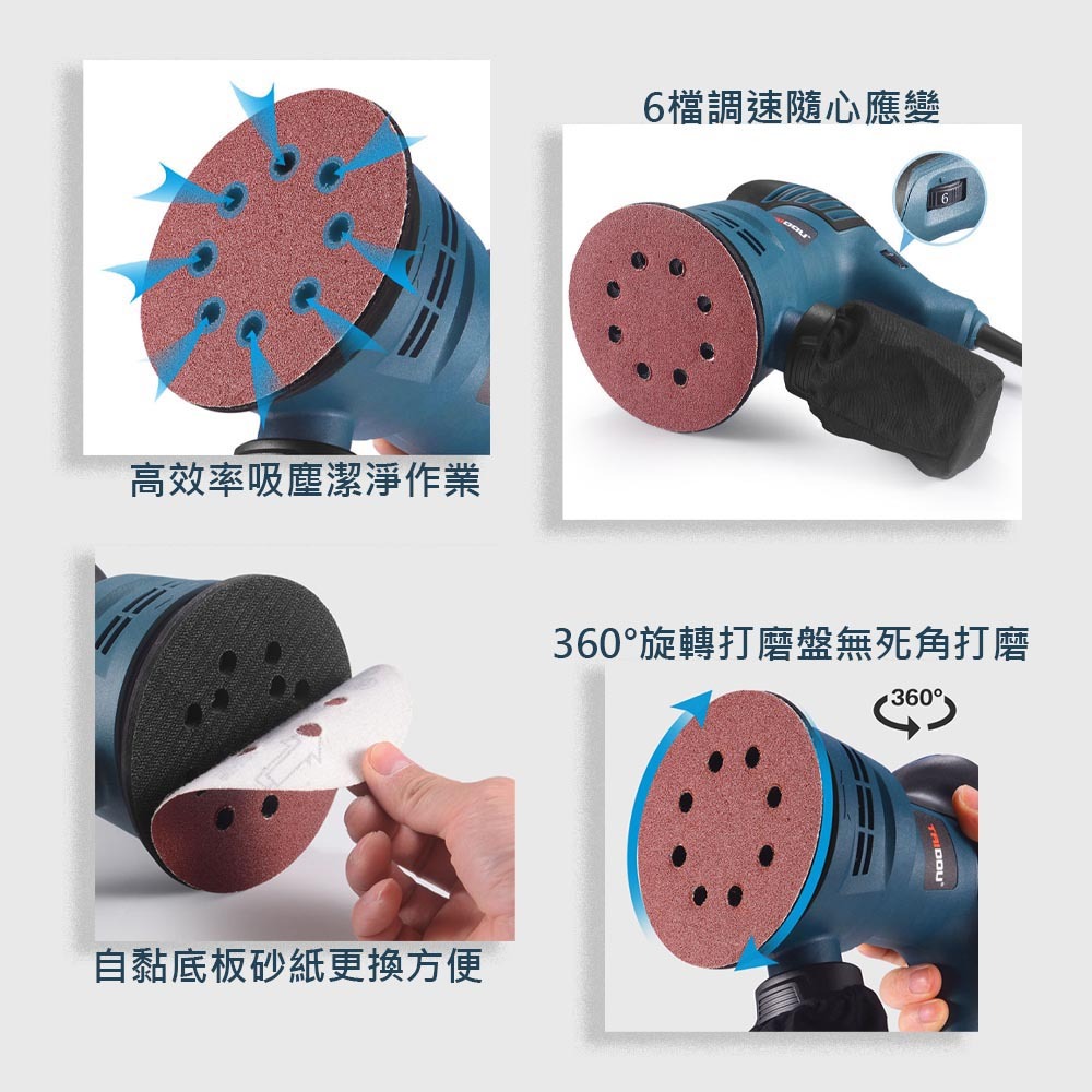 打磨砂機8孔/110V圓型(隨機), , large