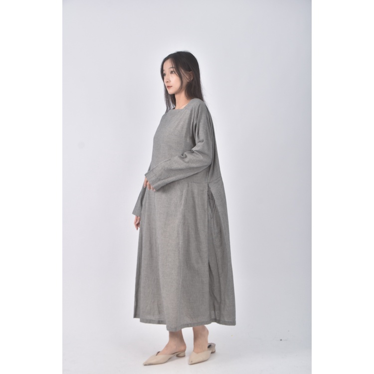 (F) bliss bunch質感方領灰色洋裝二手衣, , large