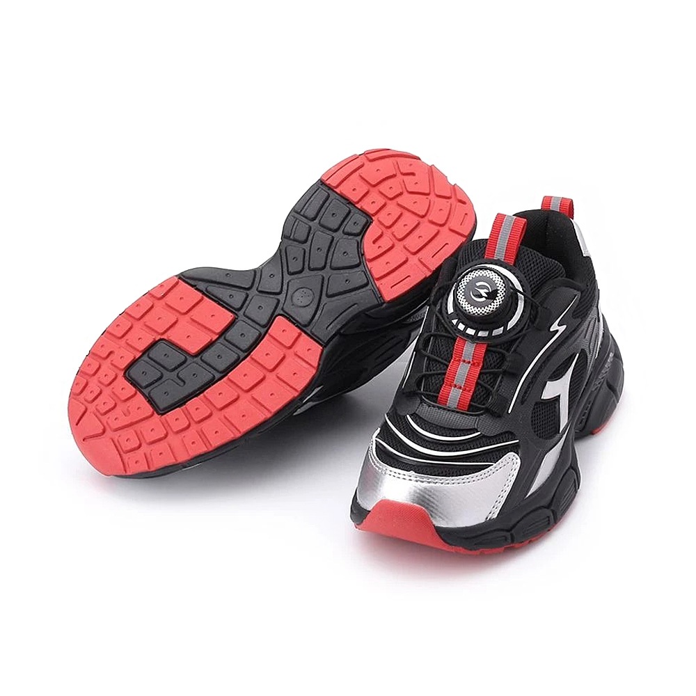 DIADORA迪亞多那 新星行者大童運動鞋 童運動鞋 童鞋 旋鈕式鞋帶 寬楦 透氣 保護後跟 穩定 抗菌 銀黑 紫粉, , large