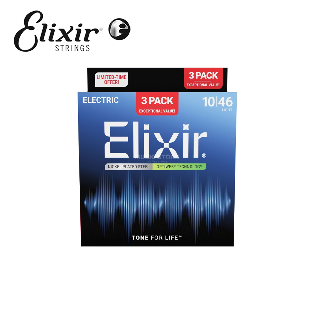 Elixir 16572 Optiweb 超薄包覆 電吉他套弦 10-46 3套組【敦煌樂器】, , large
