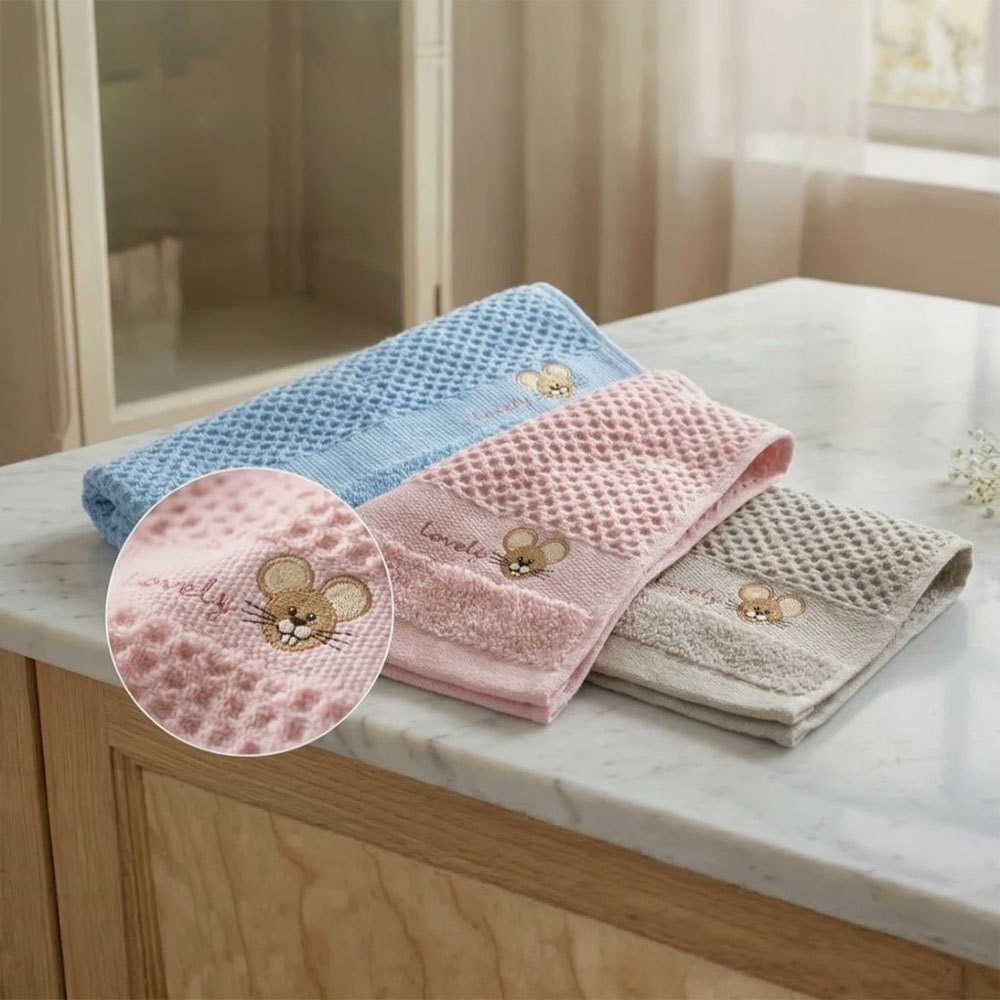 [Kaimei Cotton Industry] excellent pure cotton mesh, skin-friendly adult towel/bath towel/face towel/towel, big-eared rat style, , large