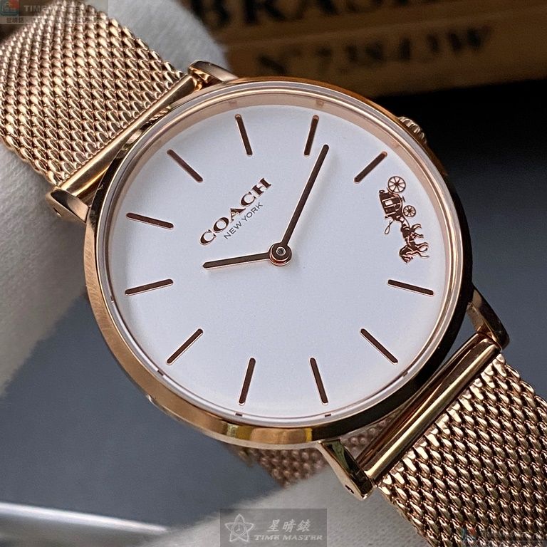 [星晴錶業]COACH手錶,32mm,CH00048白色錶面玫瑰金錶殼玫瑰金色米蘭錶帶款, , large