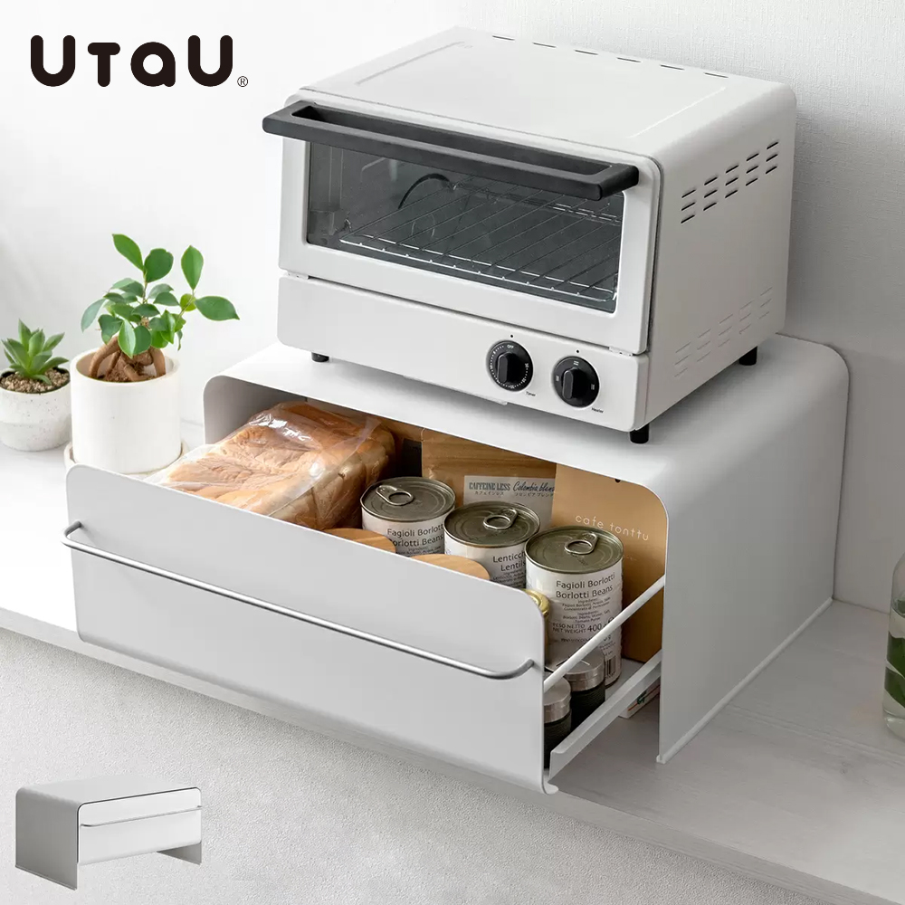 【UtaU】Japan-Designed Stylish Drawer-Type Storage Cabinet, Large (Magnetic Storage / Toaster Storage / Appliance Storage / Drawer Design) – Snow Peak White, , large