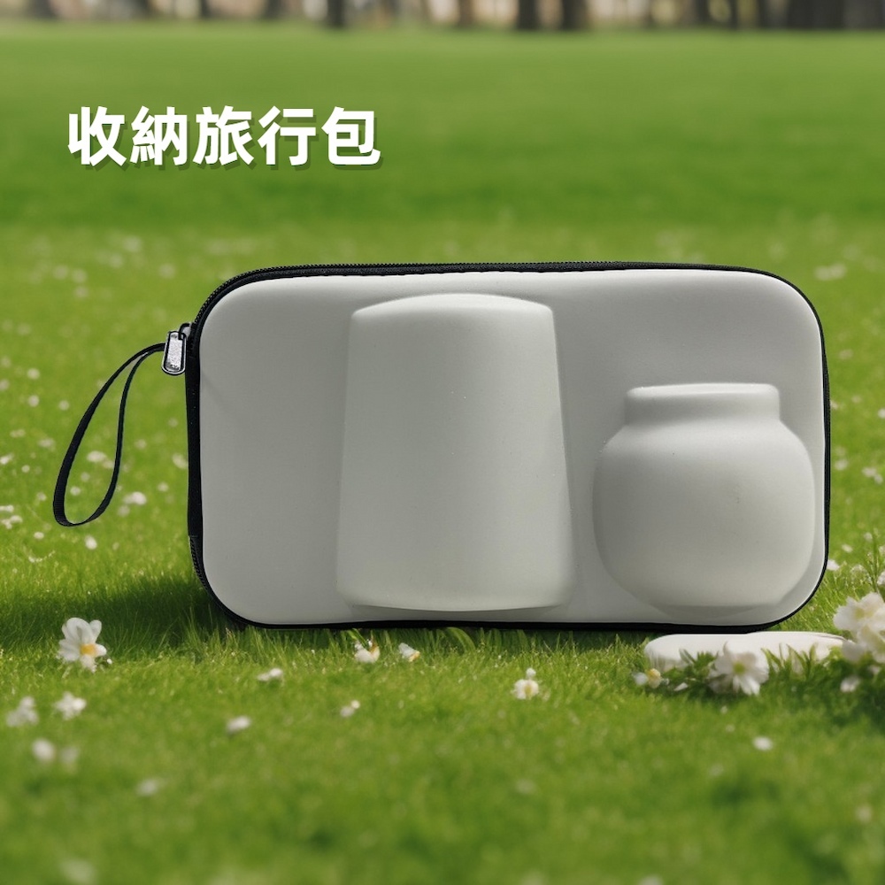 【A&R】六件組 陶瓷旅行茶具組附收納旅行包 -藍色, , large