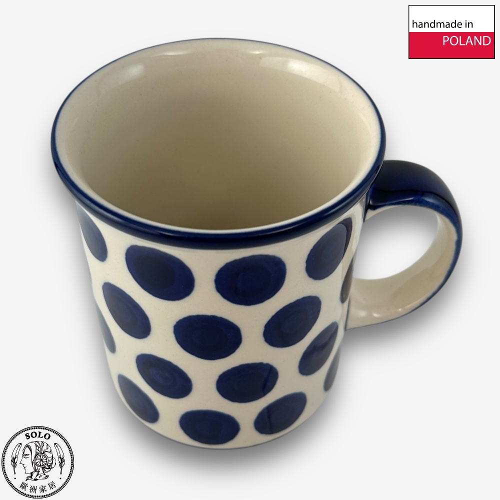 【SOLO Vintage】CA Polish Pottery 440ml Mug Jade Water Droplets Series Made in Poland, , large