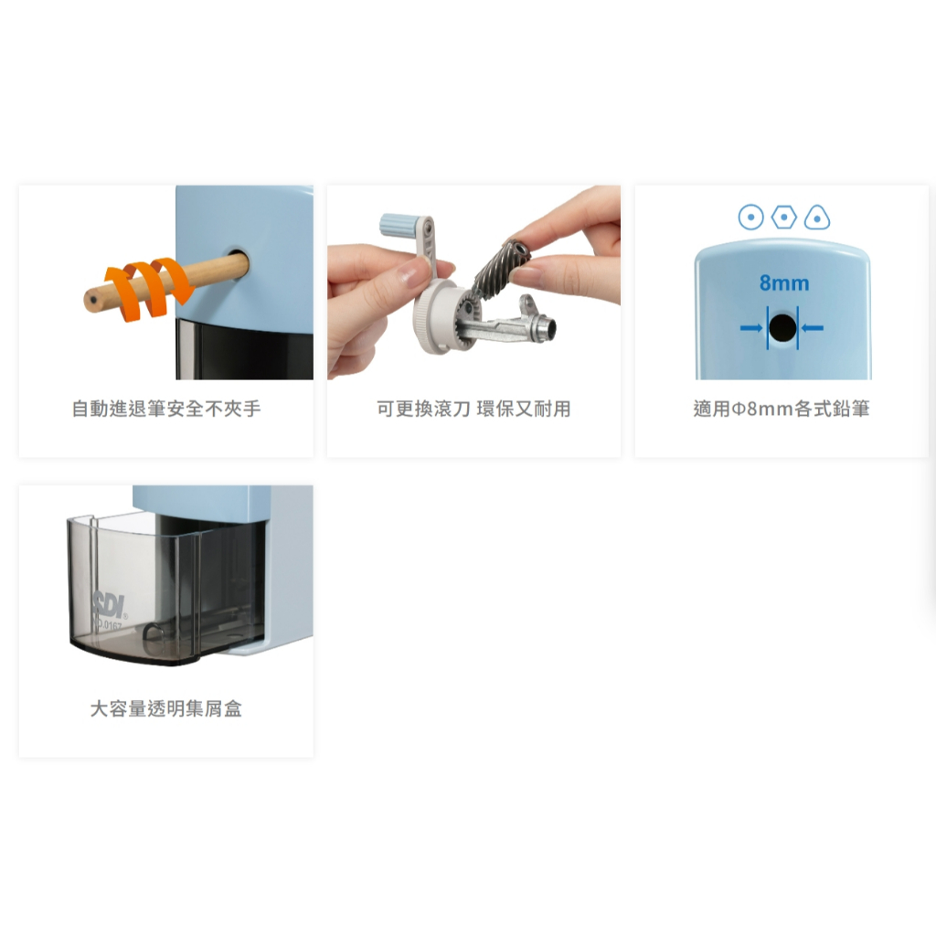 手牌SDI 自動進筆削鉛筆機(0167P)*藍, , large