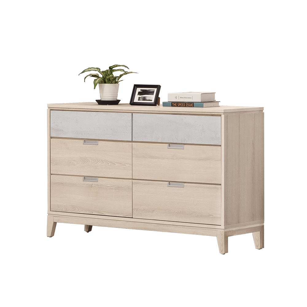 【唯熙傢俱】奧里橡木白六斗櫃 抽屜櫃, , large