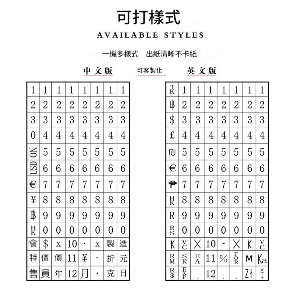 Upgraded MX5500 single-row 8-digit marking machine with cover (2 ink balls + 1 label sheet), , large