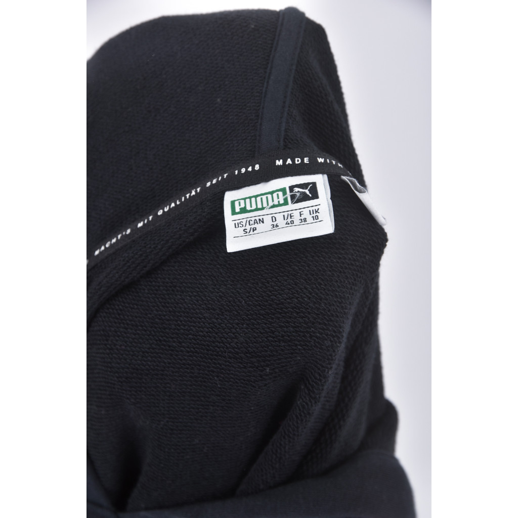 (M) puma質感運動連帽黑色長袖上衣二手衣, , large