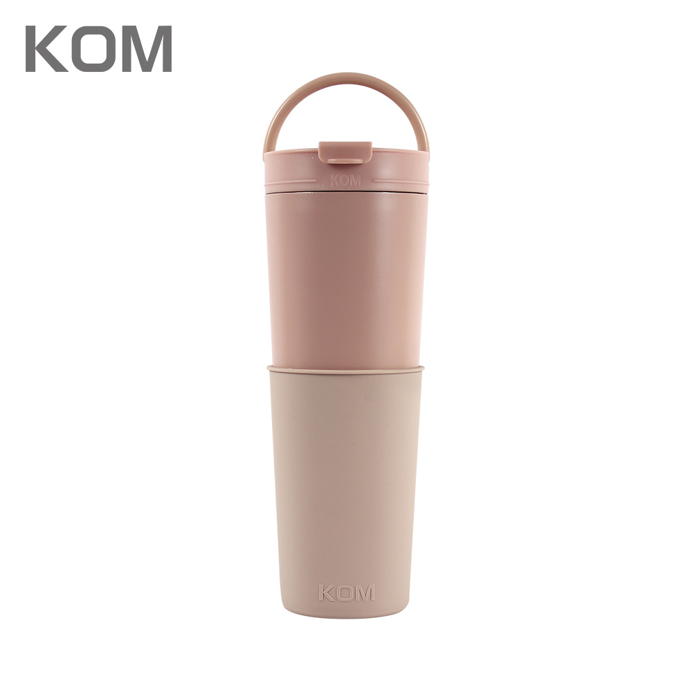 【KOM】316不鏽鋼直飲兩用水水保溫杯 750ml 豆沙粉/芝麻黑(環保杯/飲料杯/保冰/保溫/隨行杯), , large