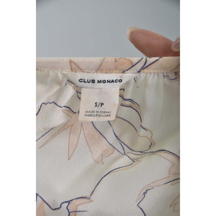 (S) club monaco質感圓領杏色長袖上衣二手衣, , large