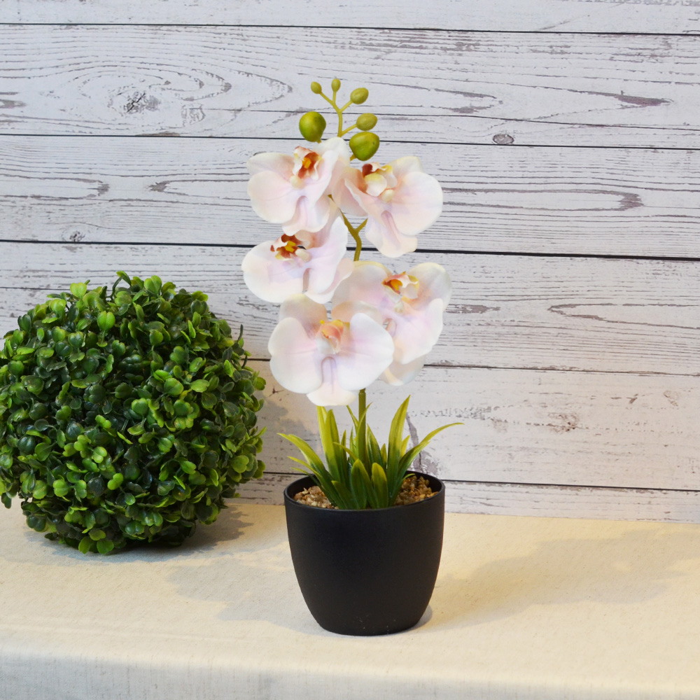 【YU Living】人造小蘭花盆 仿真蘭花盆栽 高30cm-粉色, , large