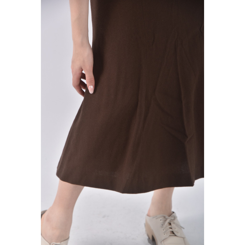 (S) tfc羊毛簡約棕色長裙二手衣, , large