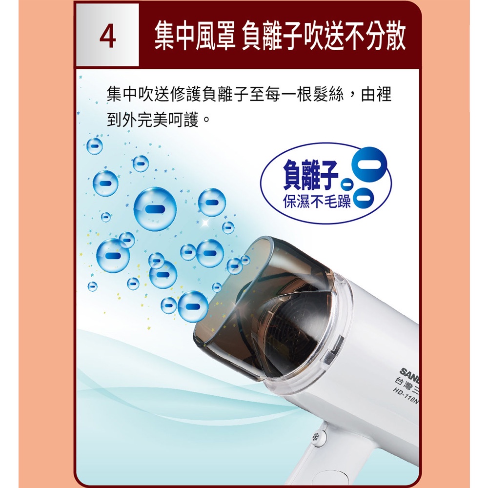 SANLUX Negative Ion Foldable Hair Dryer HD-110N, , large