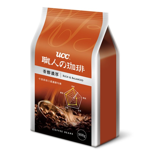 UCC 香醇濃厚咖啡豆908g, , large