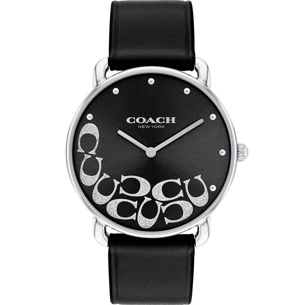 COACH Elliot 金屬光C字皮帶女錶 CO14504336, , large