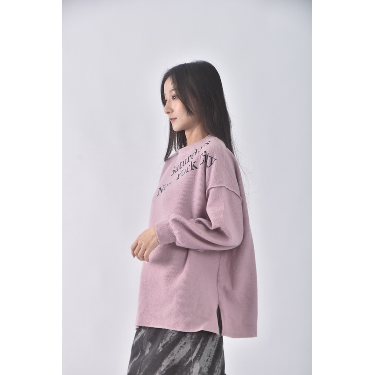 (XL) 落肩粉色長袖上衣二手衣, , large