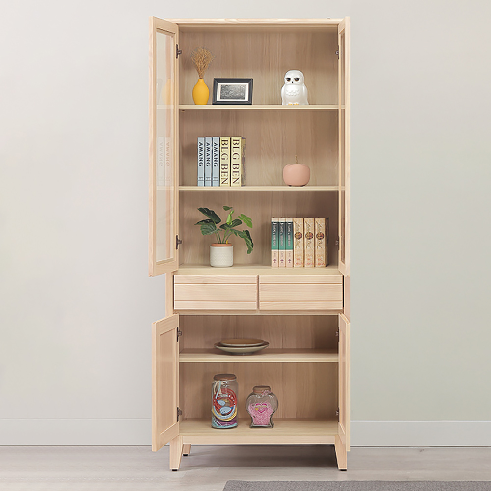 【Hampton 漢汀堡】利特多實木2.7尺中抽書櫃, , large