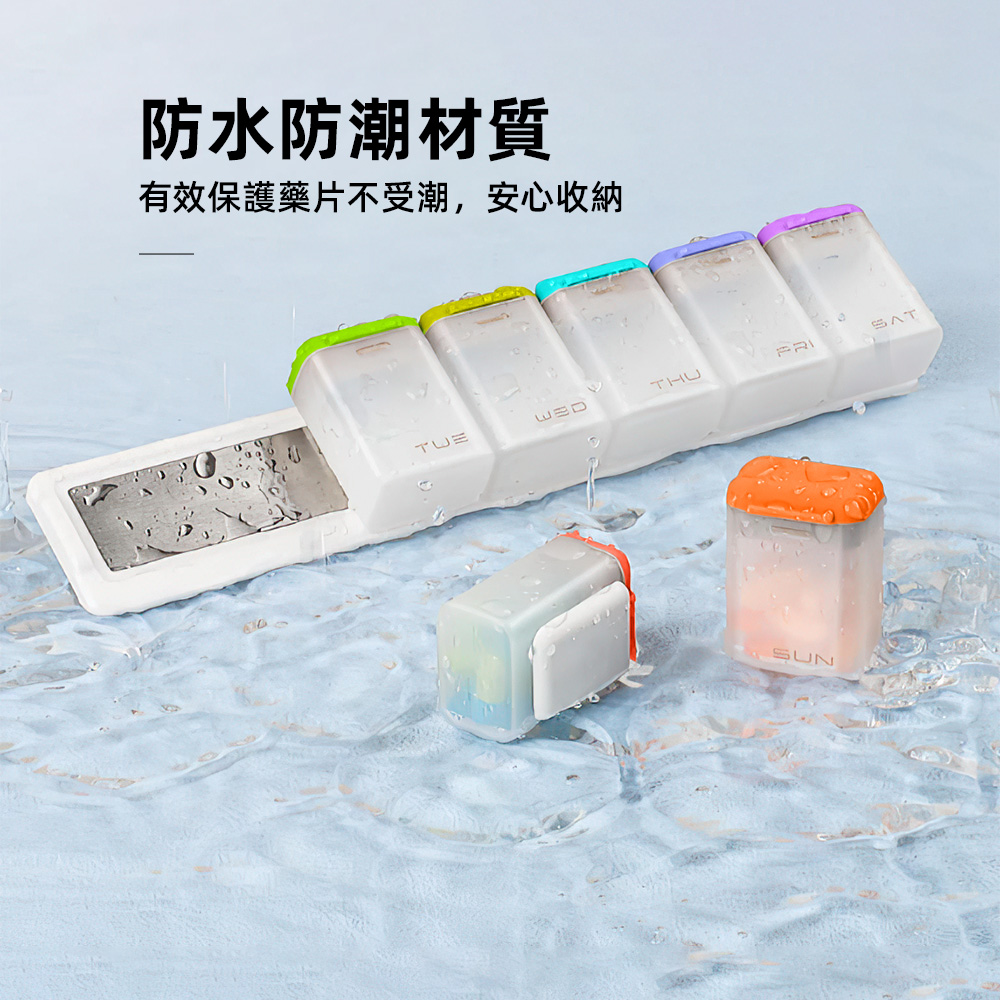 【上手家居】磁吸藥盒 透明彩蓋(藥盒一週/藥盒分裝盒/小藥盒/防潮藥盒/分藥盒), , large