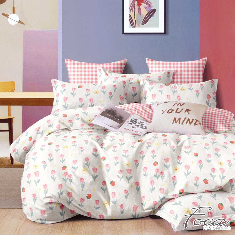 【FOCA買一送一+三防枕x2】100%精梳純棉舖棉兩用被床包組(單/雙/加/特), , large